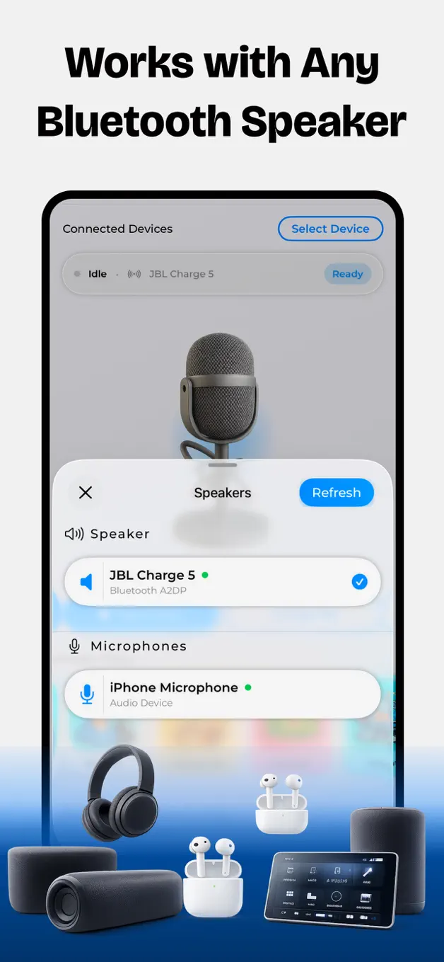 BlueMic audio and video preview screen