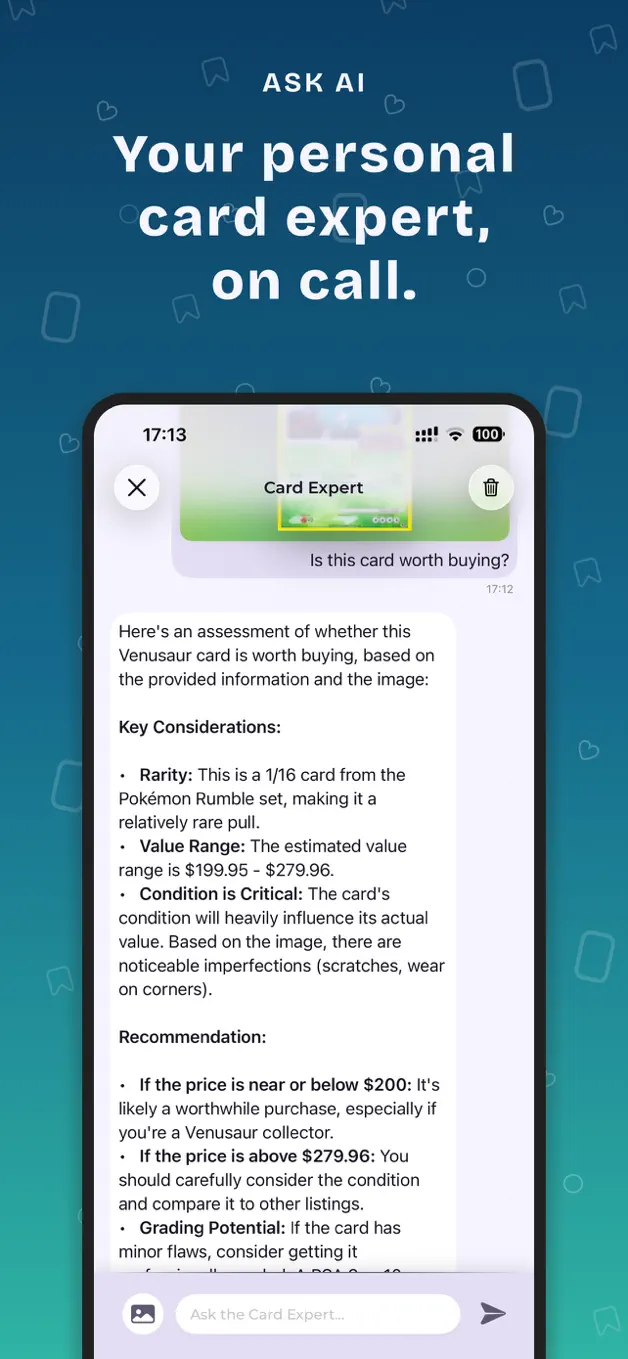 MonValue card market price tracking screen