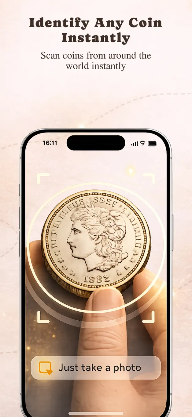 CoinScope camera identifying a collector coin