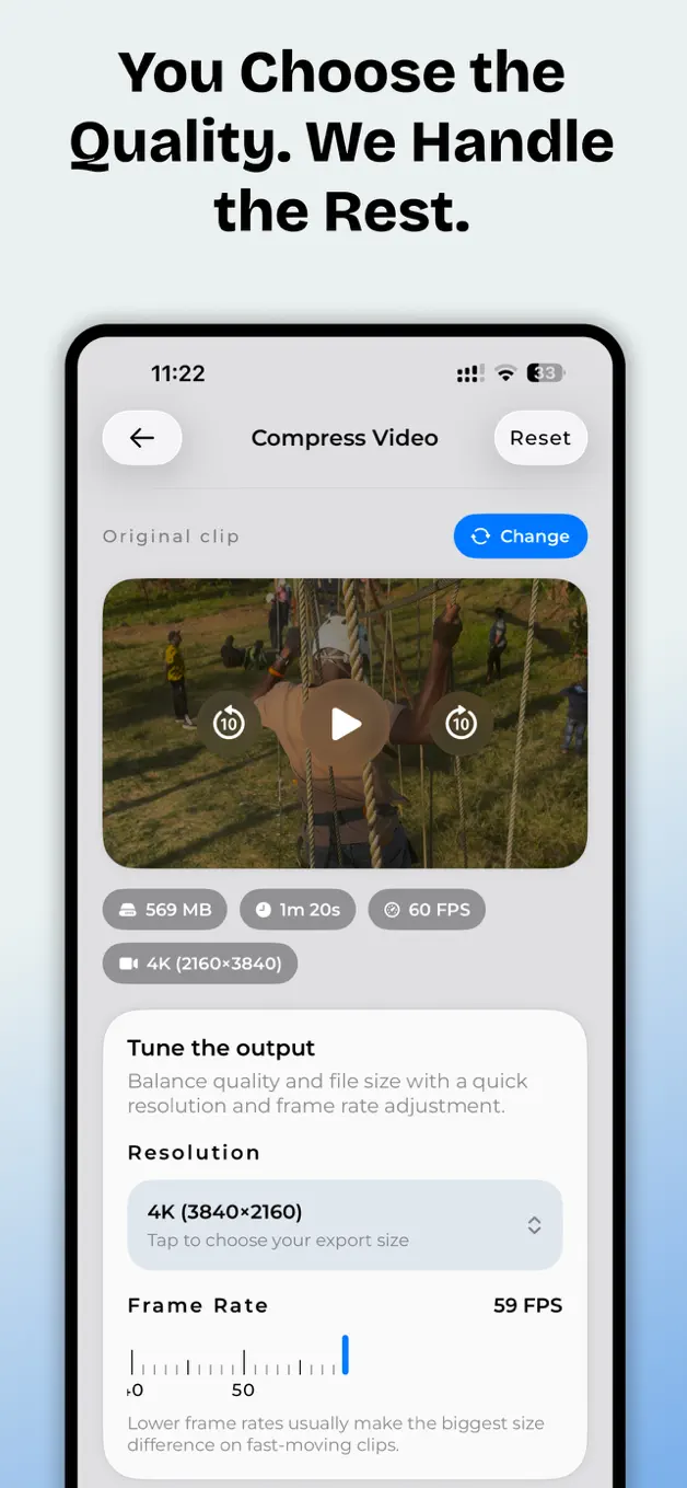 VideoShrink compressed video results